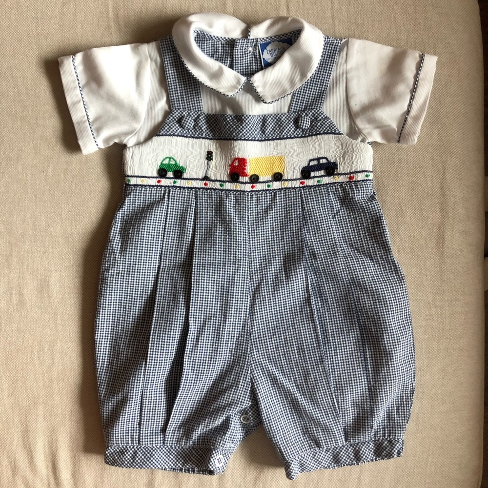 Carriage Boutiques boys smocked cars one piece